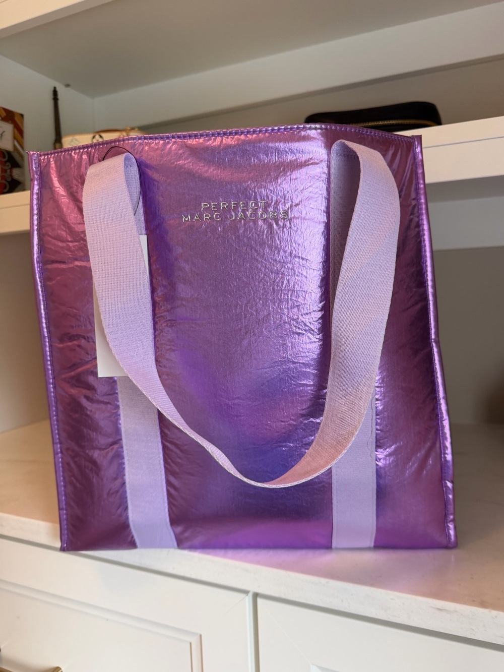 Marc Jacobs Fun Gorgeous NIP Purple Metallic Lilac Tote GWP